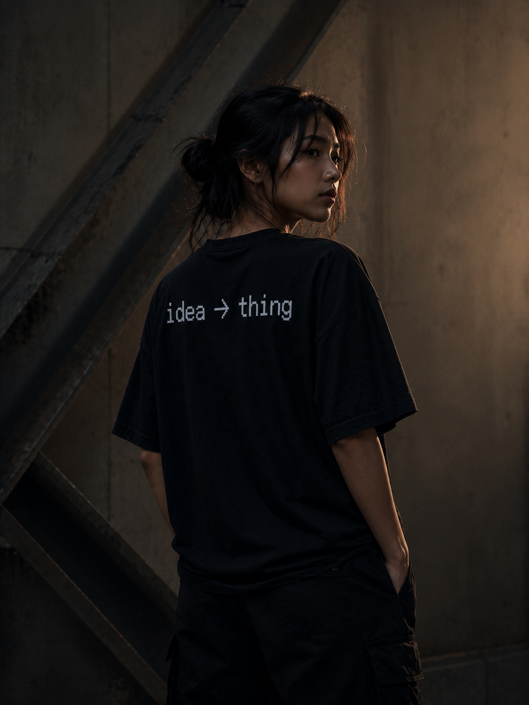 IDEA→THING DROP SHOULDER T-SHIRT - back female