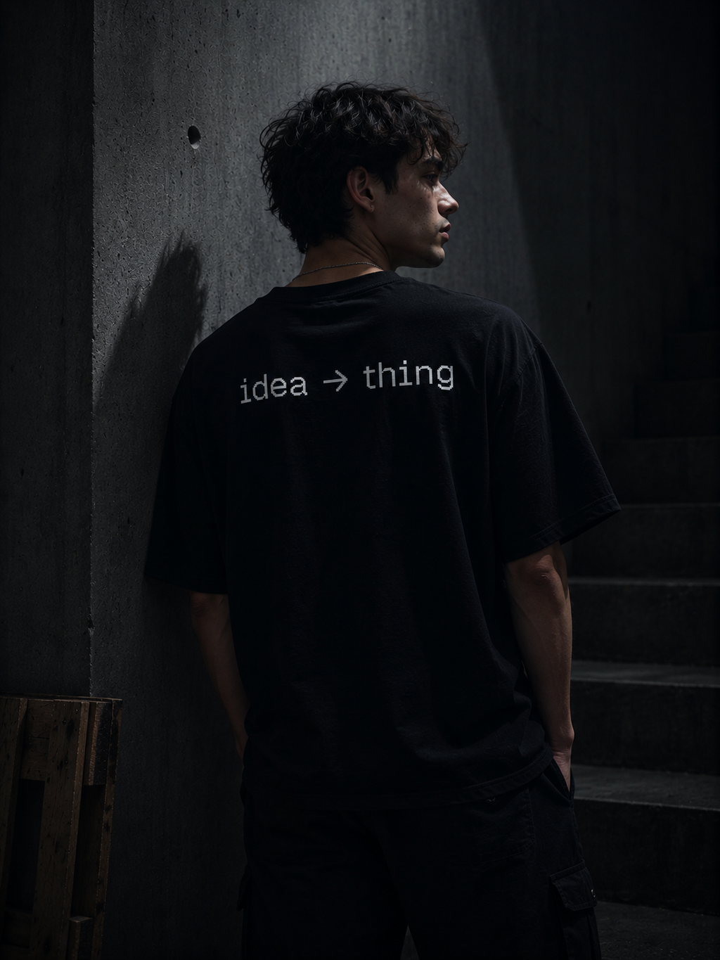 IDEA→THING DROP SHOULDER T-SHIRT - back male