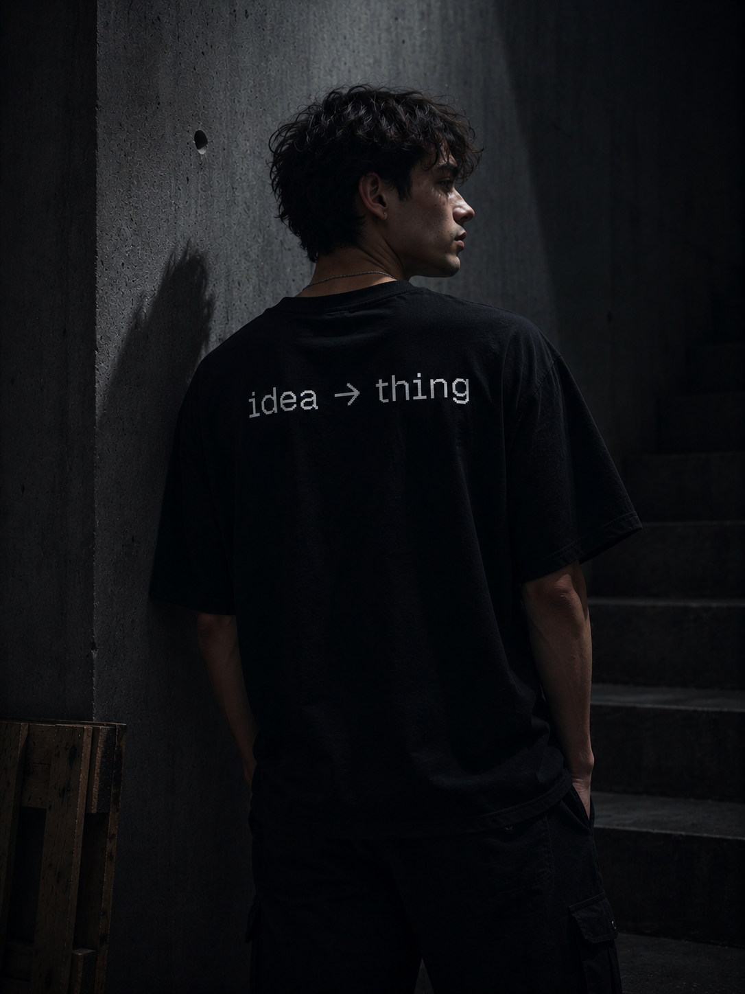 IDEA→THING DROP SHOULDER T-SHIRT - back male