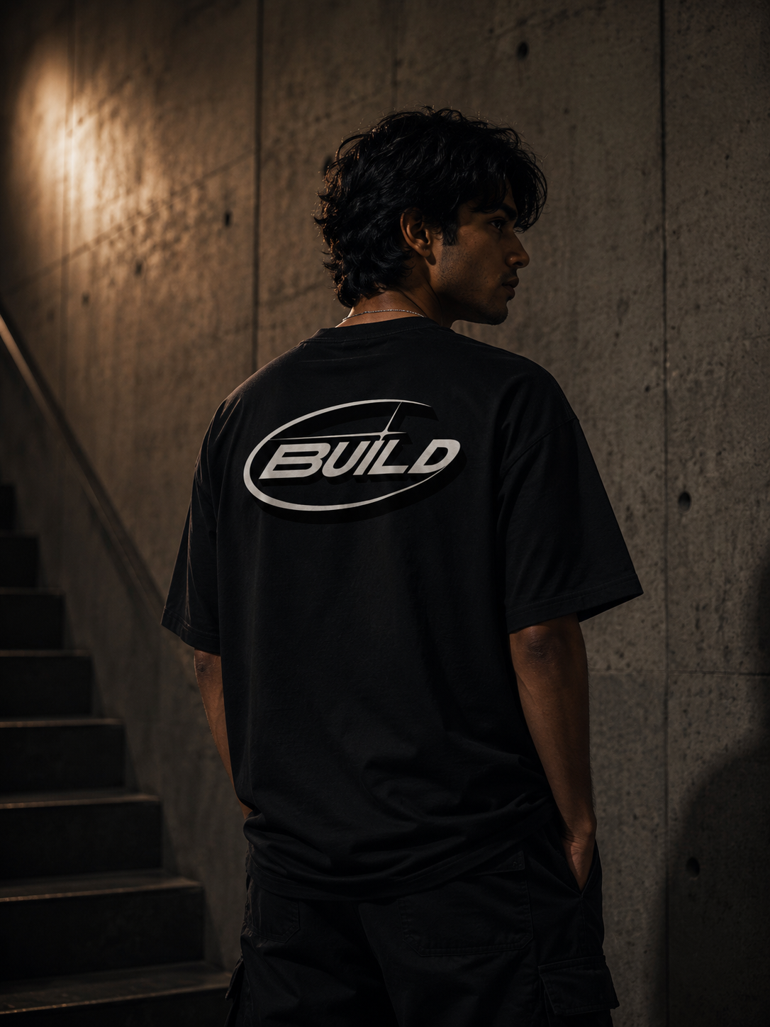 --NON-INTERACTIVE DROP SHOULDER T-SHIRT - back male