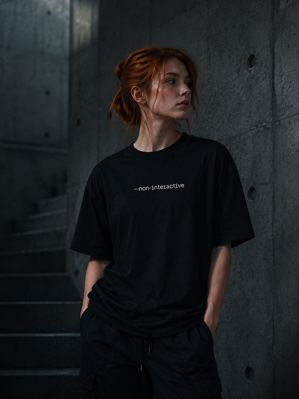--NON-INTERACTIVE DROP SHOULDER T-SHIRT - front female