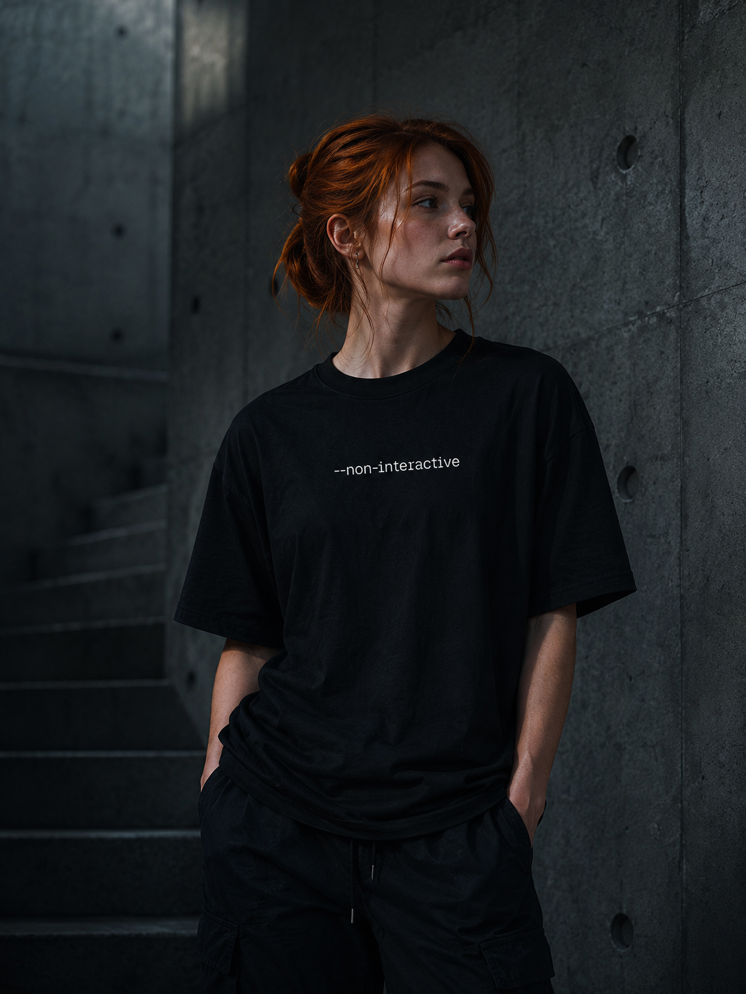 --NON-INTERACTIVE DROP SHOULDER T-SHIRT - front female