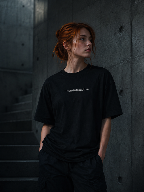 --NON-INTERACTIVE DROP SHOULDER T-SHIRT - front female
