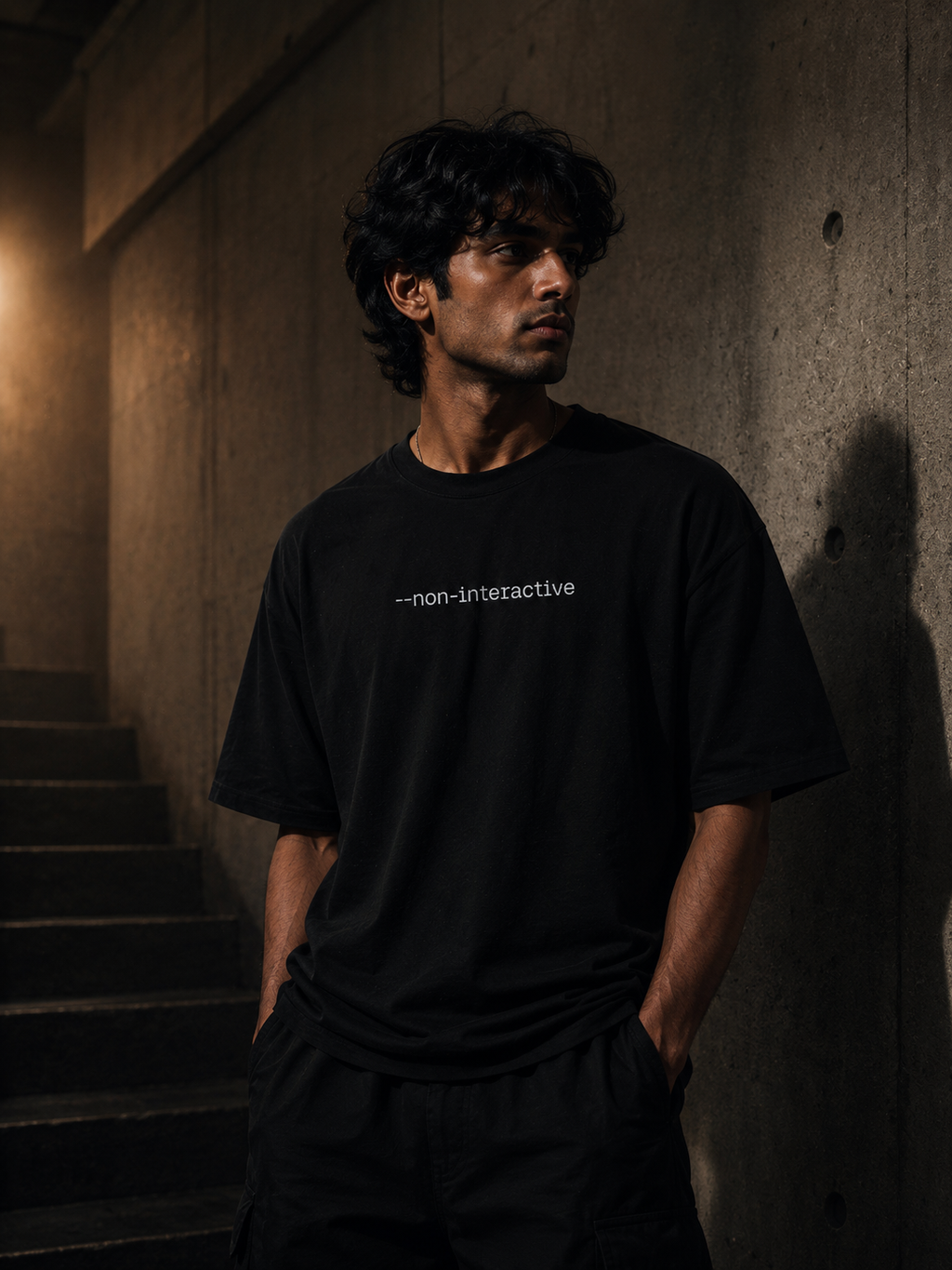 --NON-INTERACTIVE DROP SHOULDER T-SHIRT - front male