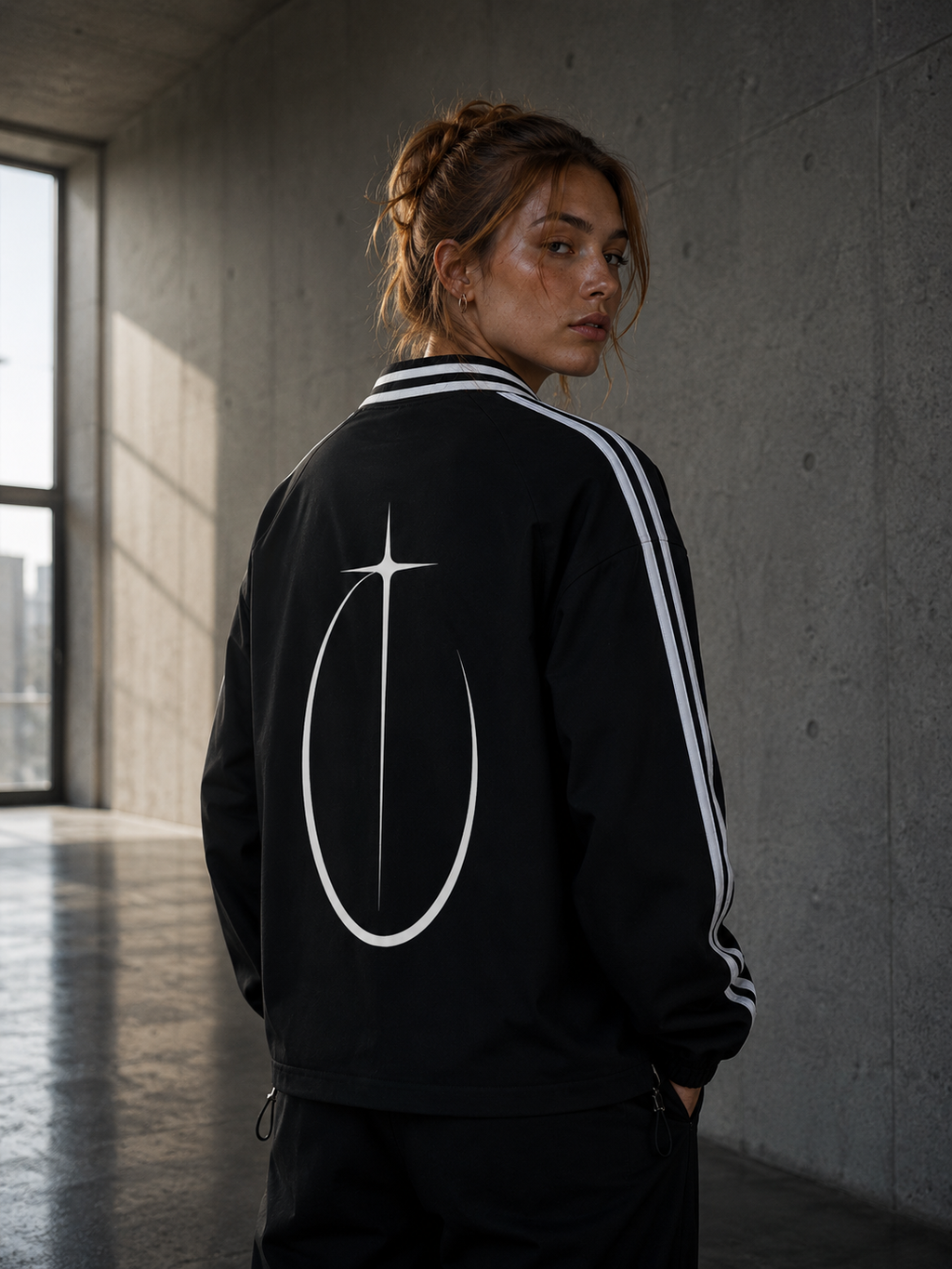 SKILLS.MD LAPEL COLLAR SWEATSHIRT (BLACK) - back female