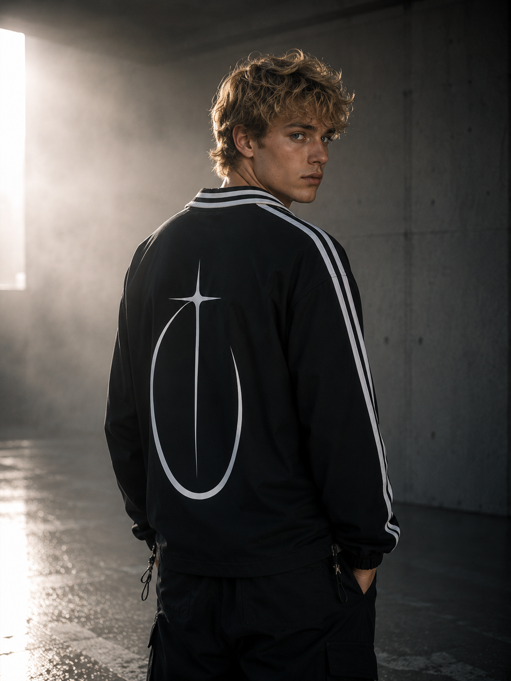 SKILLS.MD LAPEL COLLAR SWEATSHIRT (BLACK) - back male